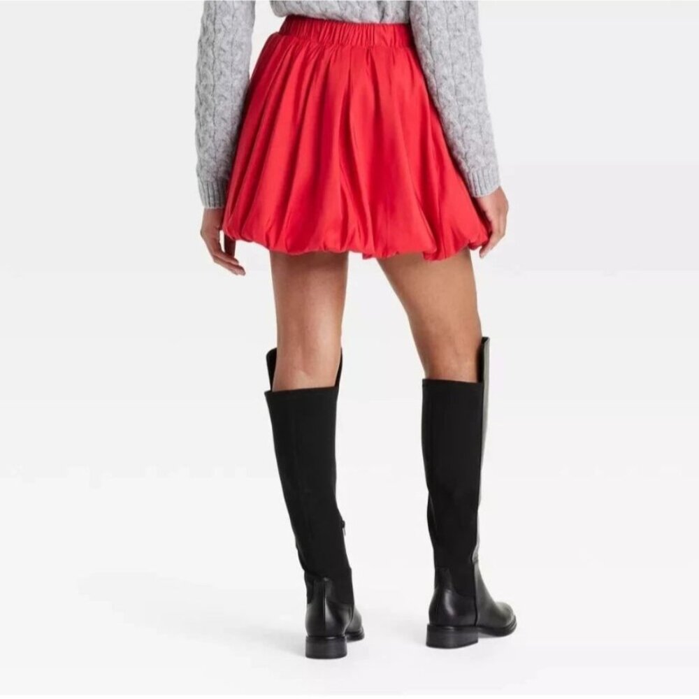 A New Day Womens Red Bubble Skirt XXL Elastic Waist Lightweight Polyester New Wi - Picture 7 of 7